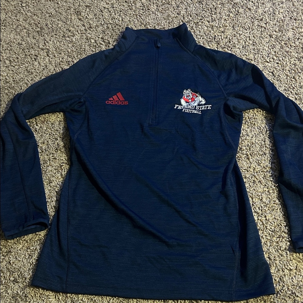 Adidas Fresno State Football Blue quarter-zip